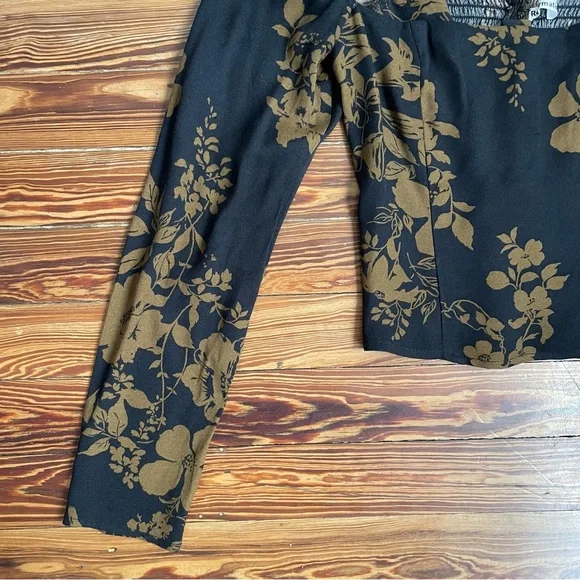 Reformation Blue and Brown Long Sleeve Floral Top - Picture 4 of 14